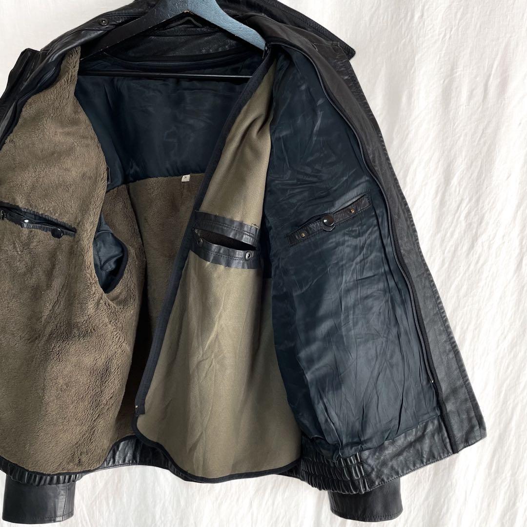 良品 ドイツ ポリスマン レザージャケット 54 ライダース モーターサイクル