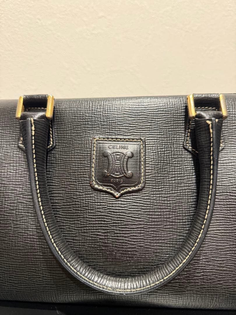 セリーヌ　黒 レザー ハンドバック