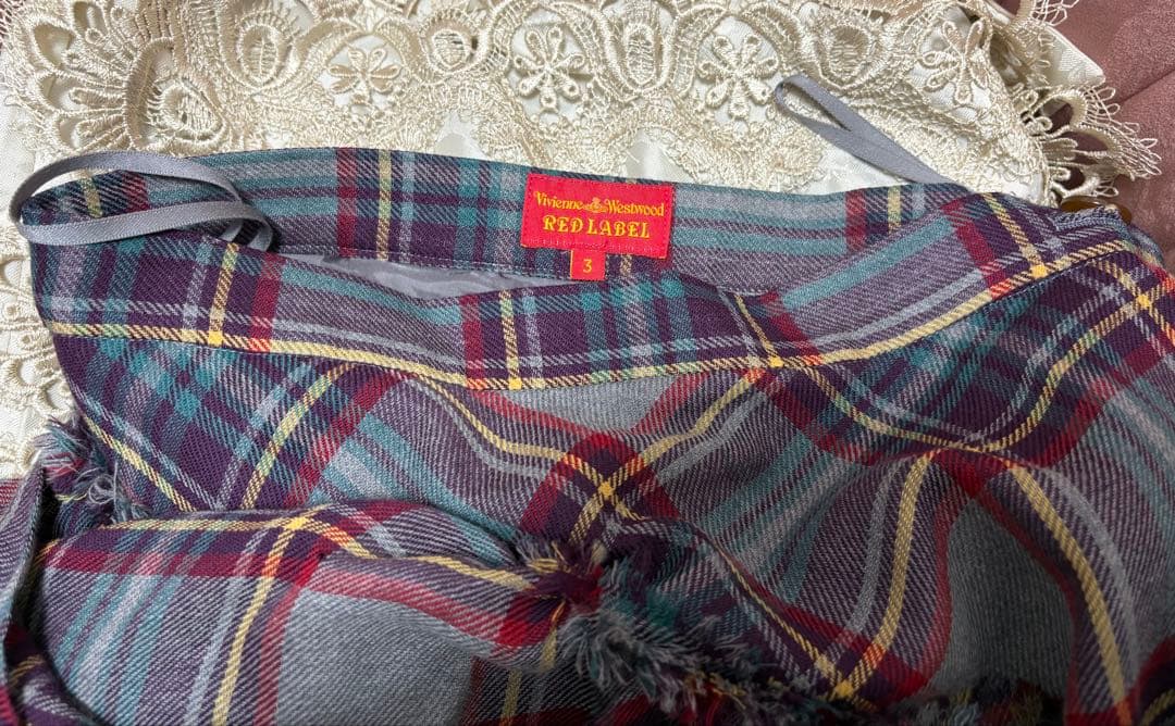 ヴィヴィアンウエストウッド ウールチェックスカート レア