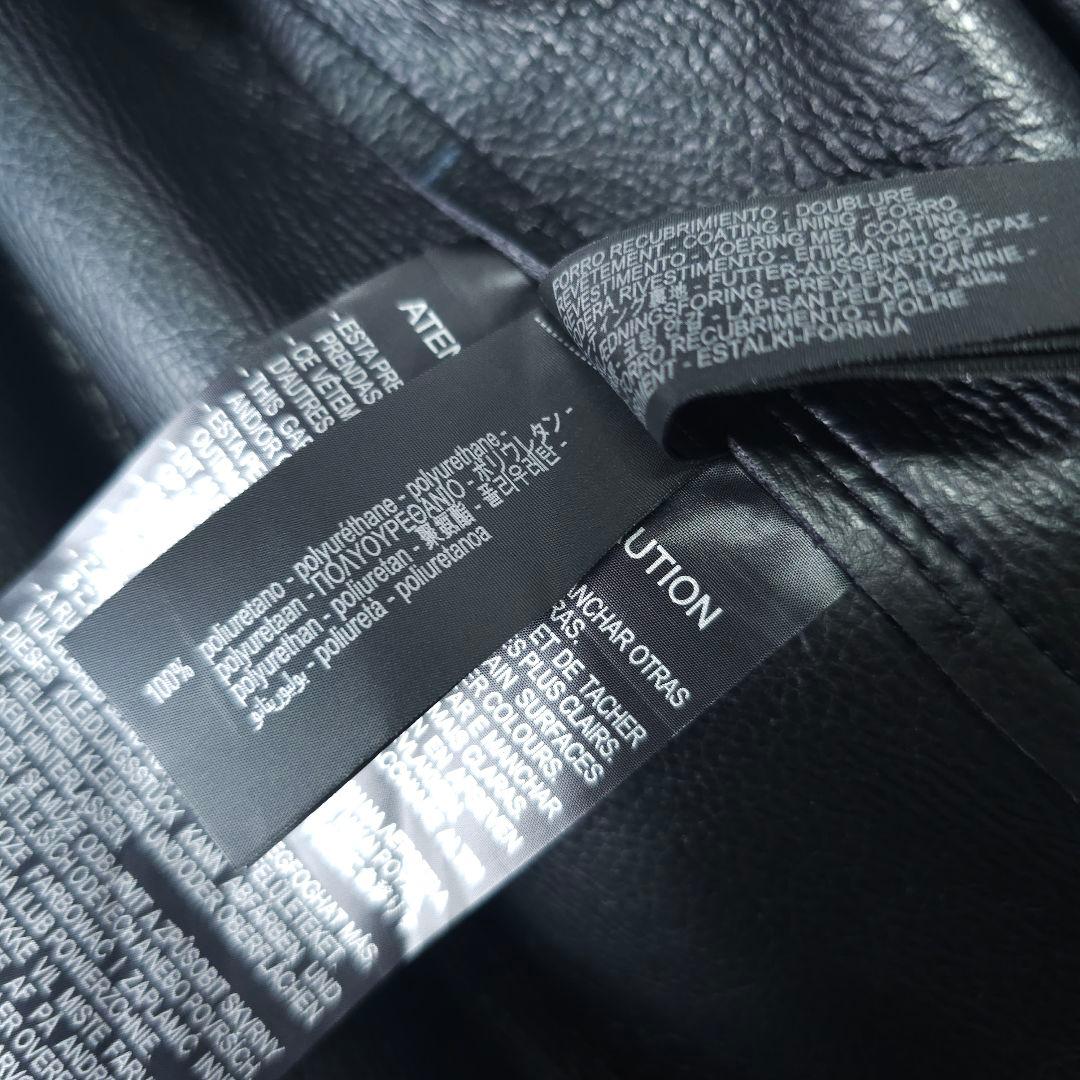人気完売品 新品未使用【ZARA】人気フェイクレザー ブルゾンジャケットM 黒