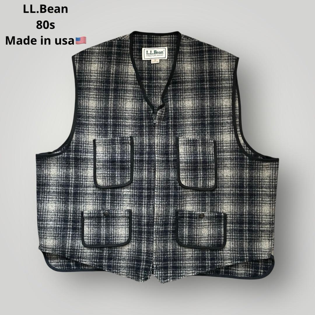 激レアサイズ！USA製 80s エルエルビーン オンブレ チェックベスト XL