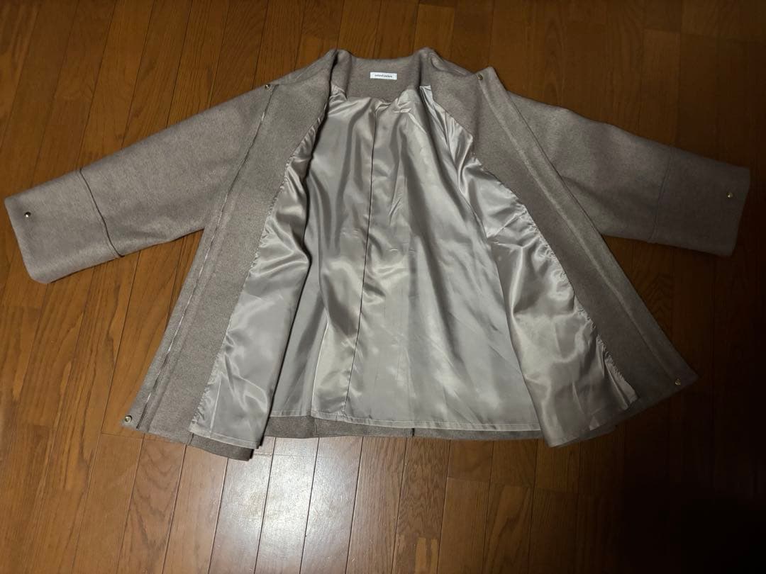 〈osono〉２WAYノーカラーコート【モカ】