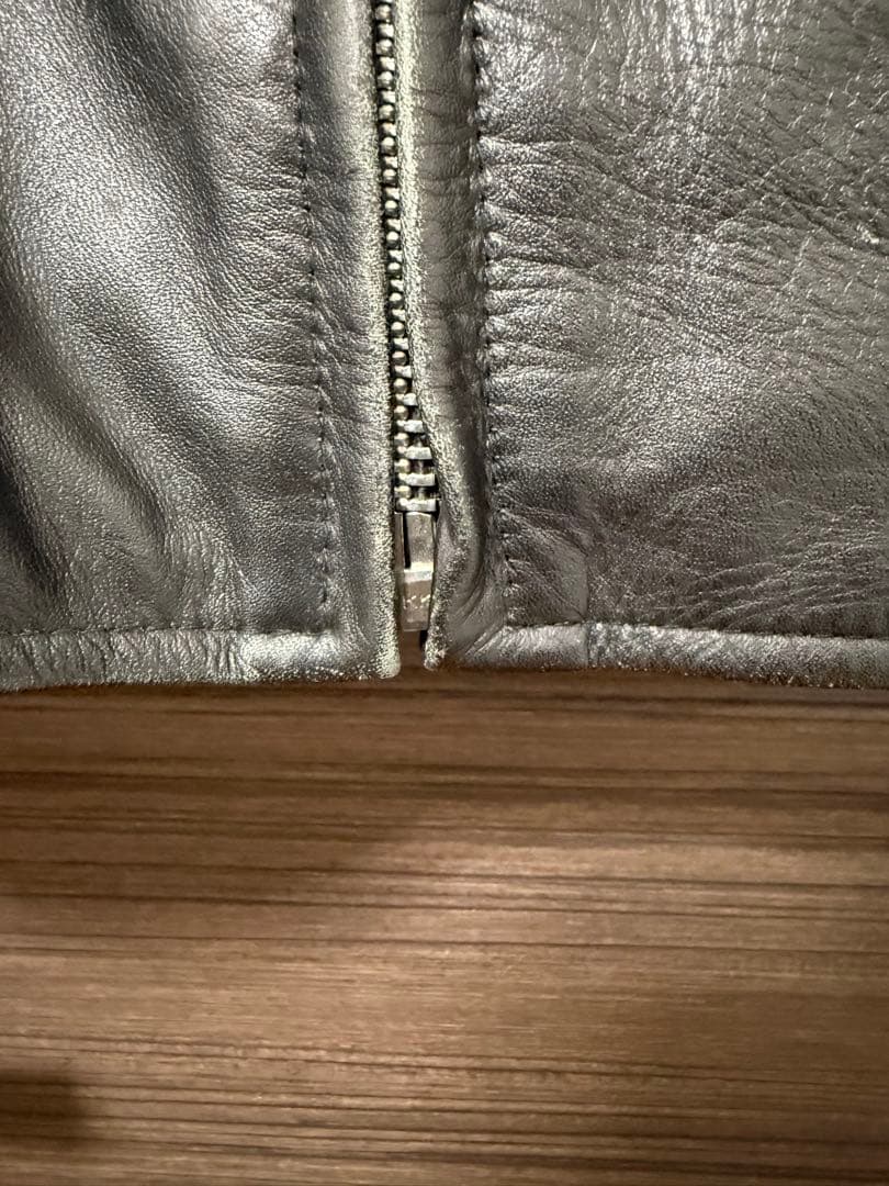 HORN WORKS グレー レザーシングルライダース