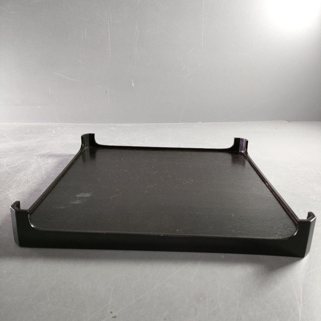 A895-8/道正 造/朱塗草花図絵替膳5客/木曽漆器/銘々皿/