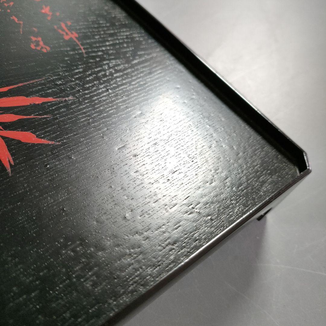 A895-8/道正 造/朱塗草花図絵替膳5客/木曽漆器/銘々皿/