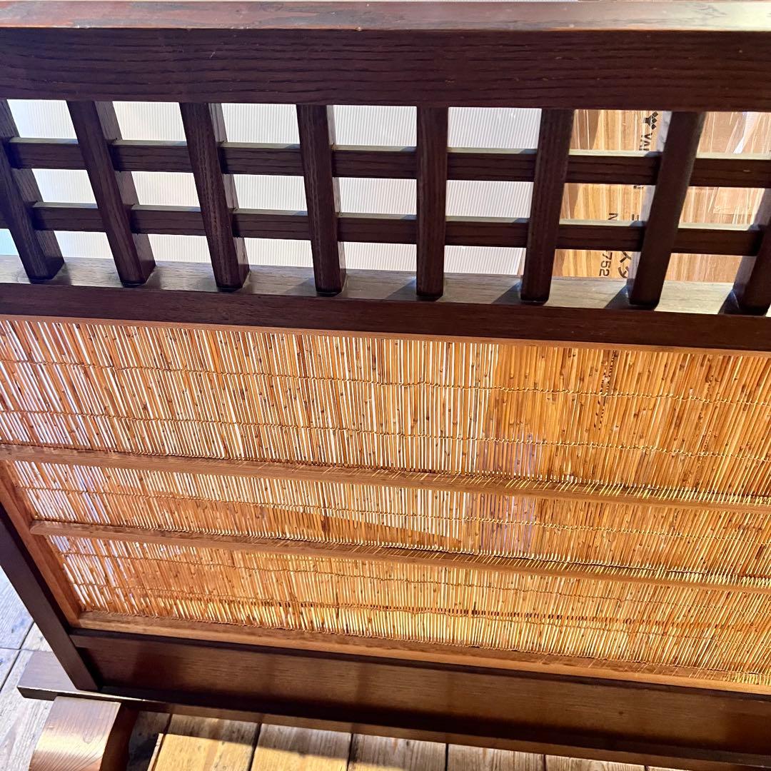 木製 衝立 自立式 障子 戸 間仕切り 和 古家具 古民具 高級 材木 天然