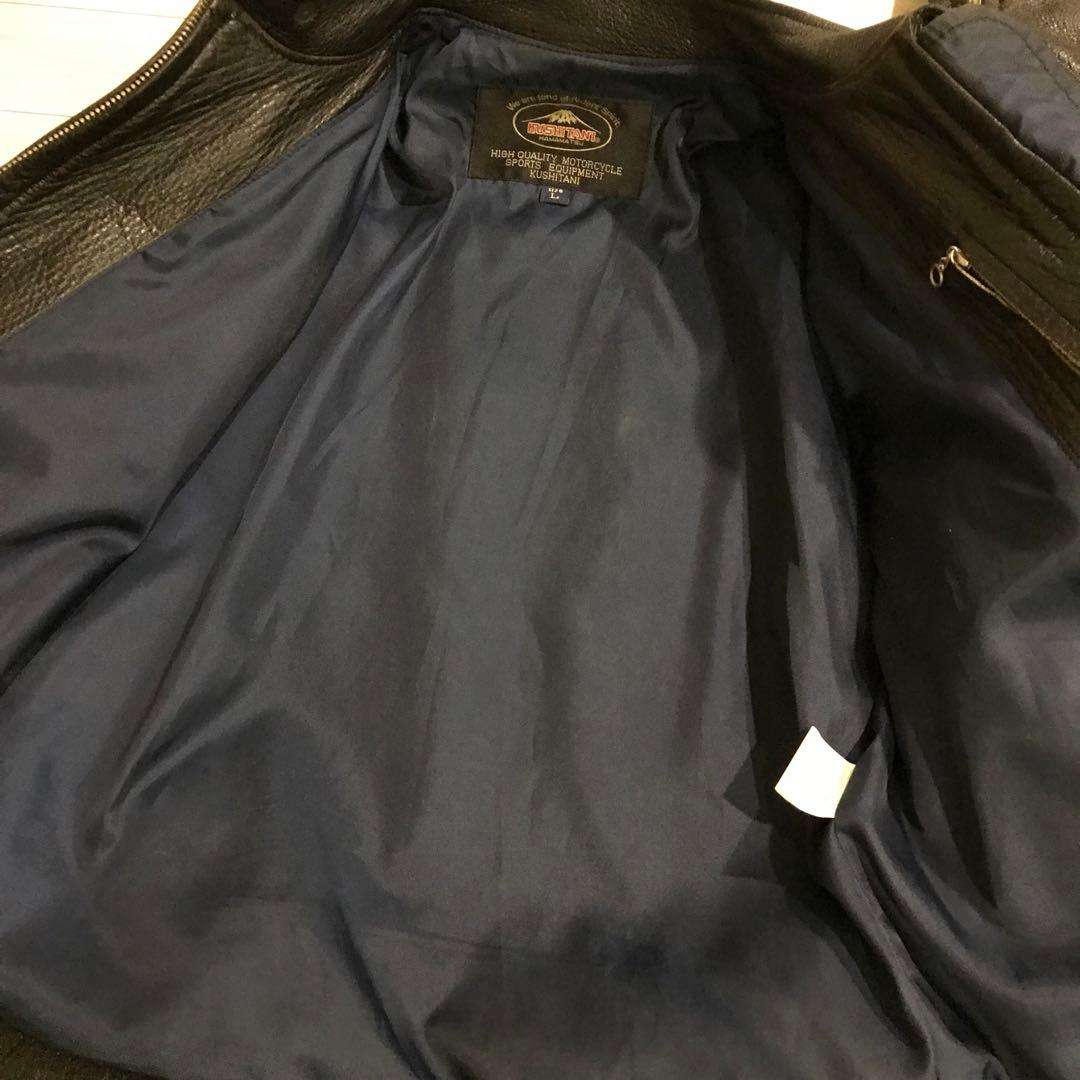 KUSHITANI クシタニ 牛革 レザージャケット シングルライダース 黒 L