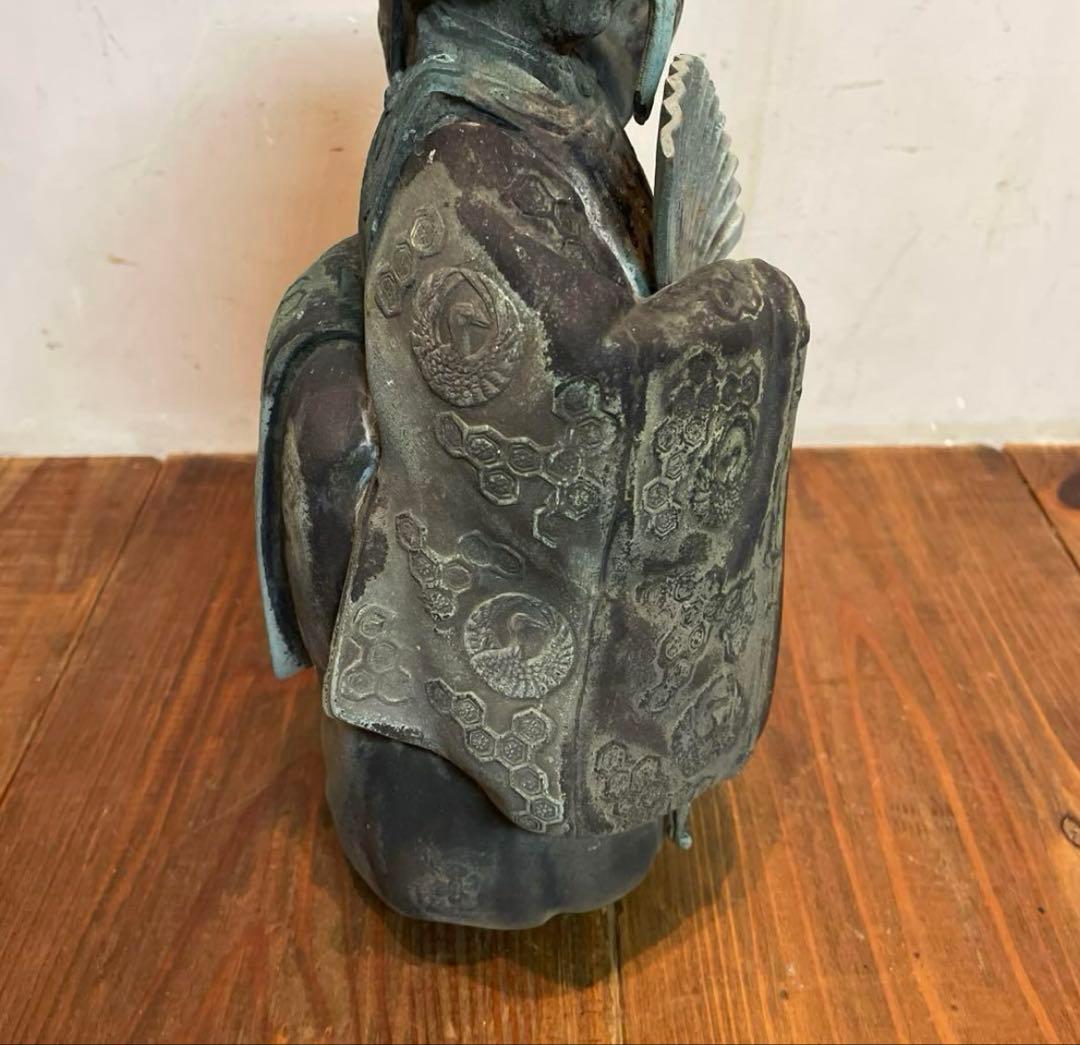 金属製　能楽　翁　置物　オブジェ　年代物　青銅　当時物