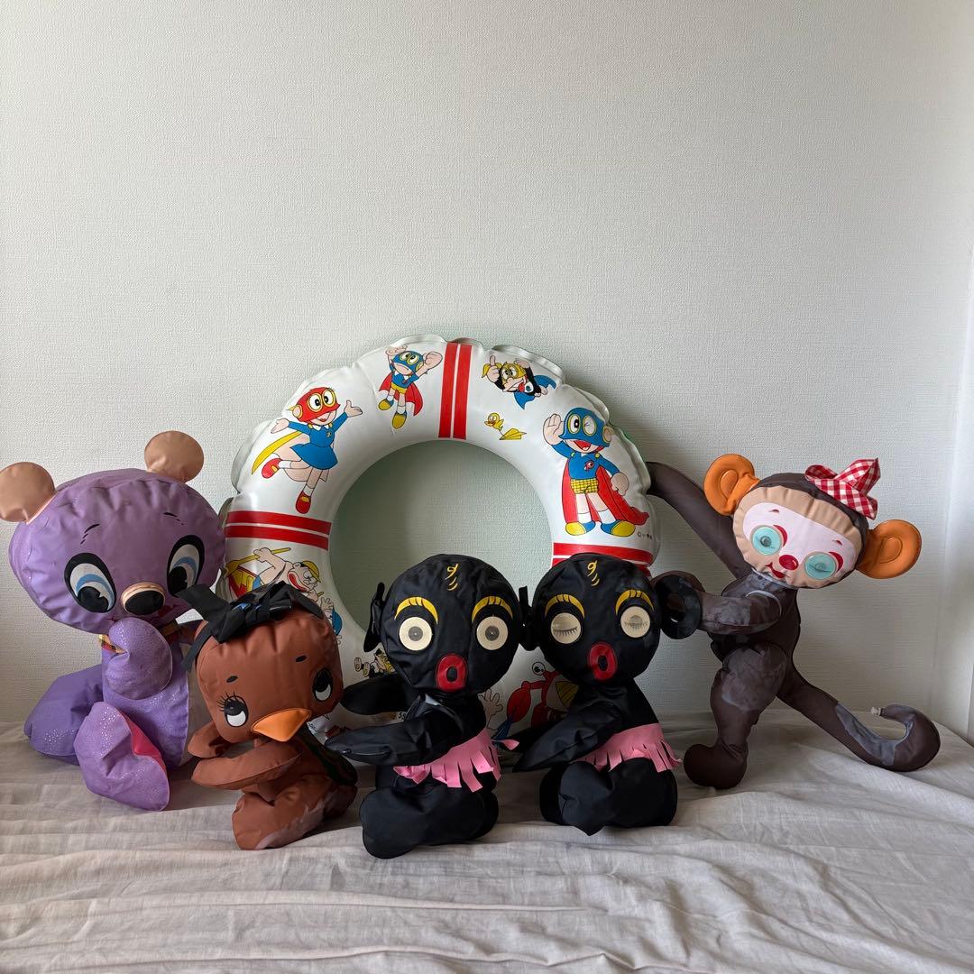 昭和レトロ　ビニール人形、うきわセット