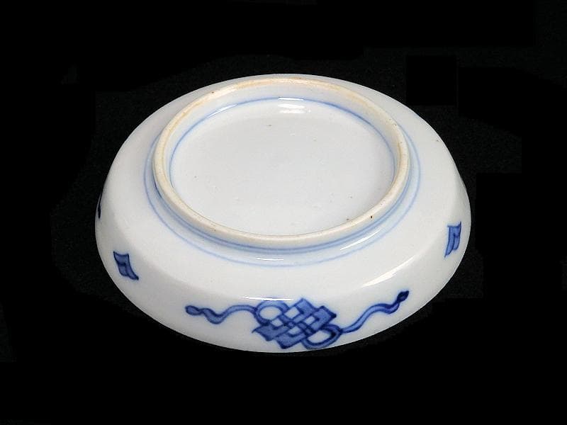 古伊万里　金襴手　花鳥紋に花籠の図　縁高４寸皿　５枚　E128AS-BUy