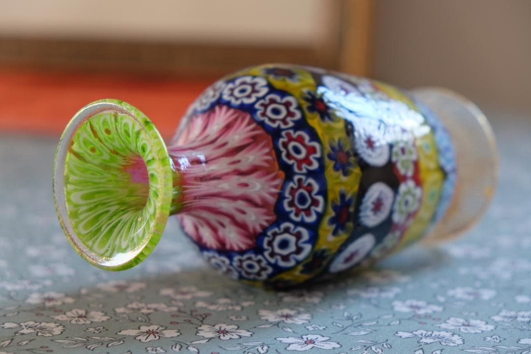 イタリア 民藝 ミルフィオリ 花瓶 検)ワイングラス プレート 皿 舩木倭帆