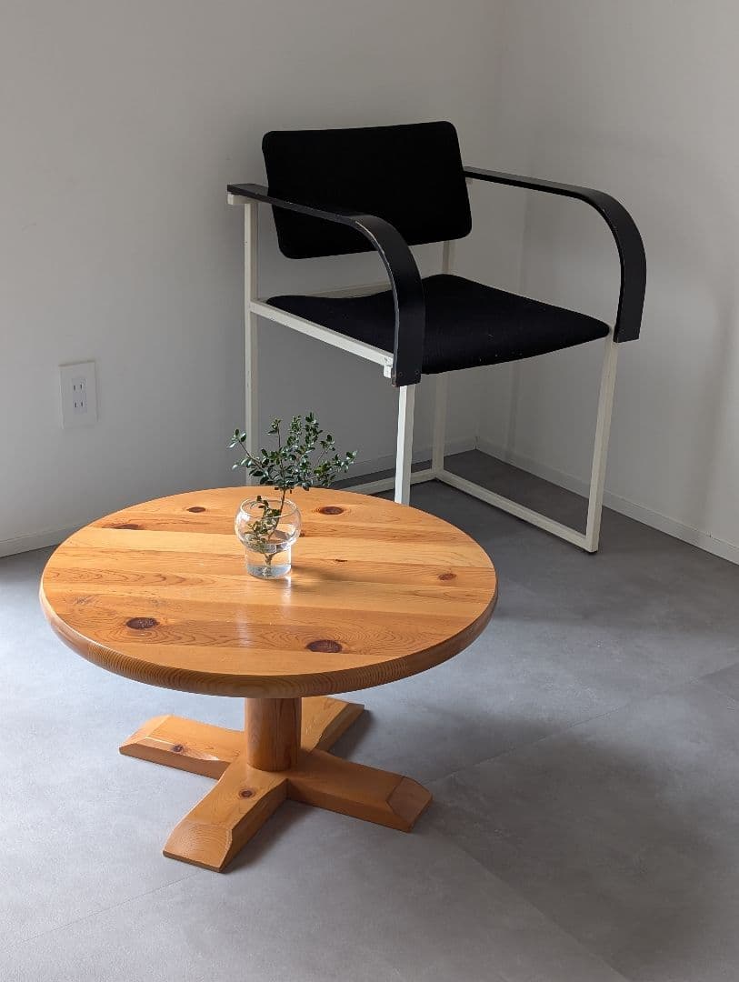 USED/無垢 パイン ラウンドローテーブル フレンチミッドセンチュリー 北欧