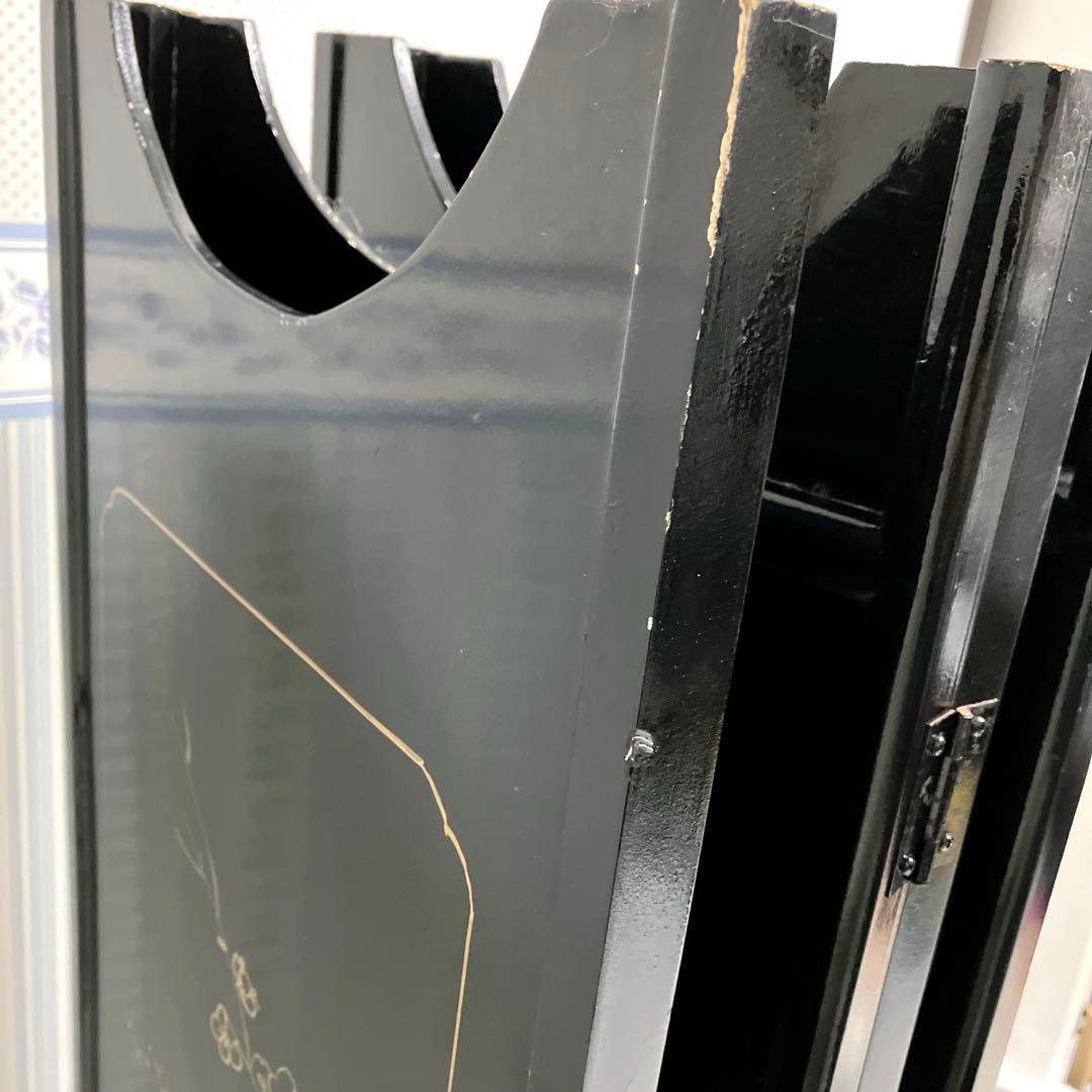 中国骨董　螺鈿細工　屏風　四龍　4連屏風　パーテーション