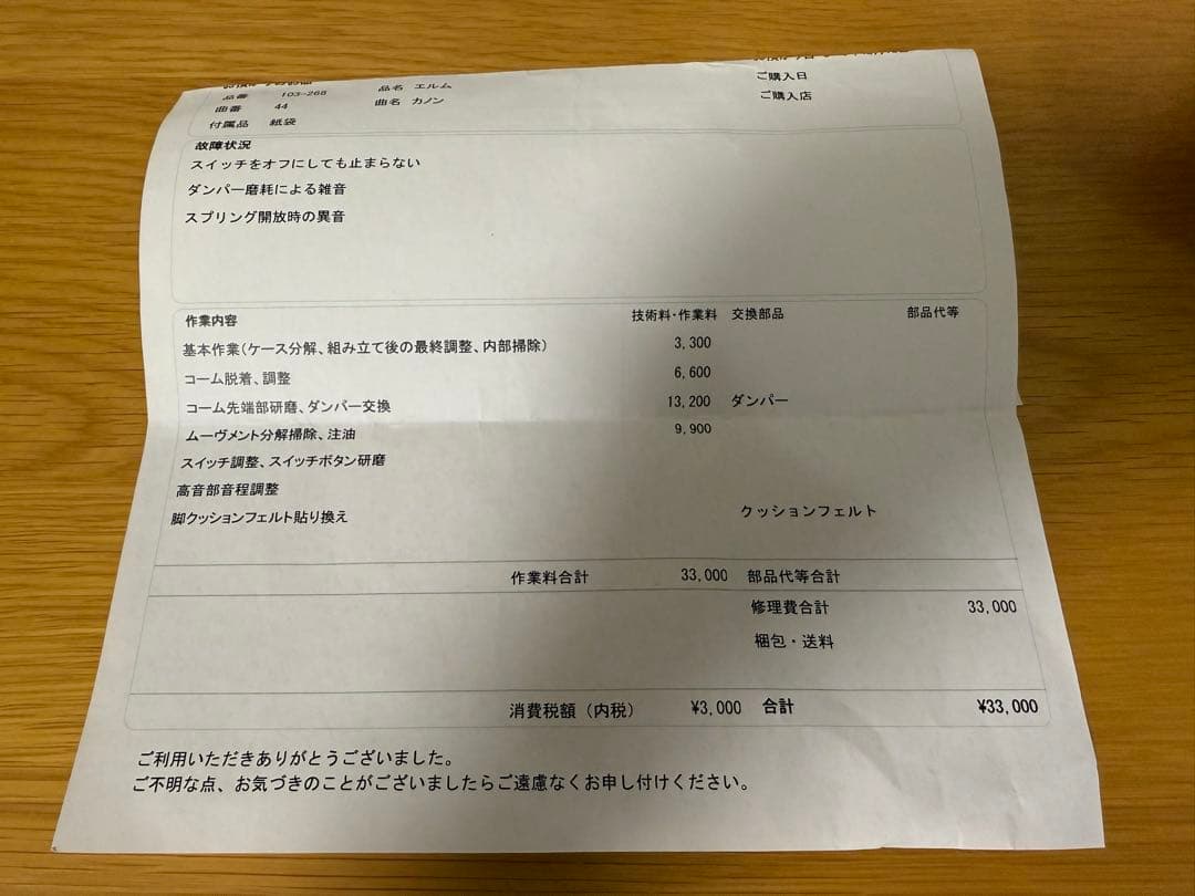 Reuge オルゴール Canon J. パッヘルベル オーバーホール済