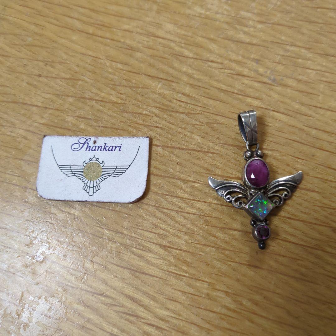 ミモザShankari シルバー ペンダント ルビー オパール
