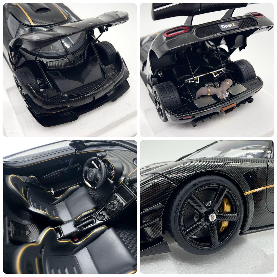 新品同様 オートアート 1/18 ケーニグセグ ONE:1 ゴールドストライプ
