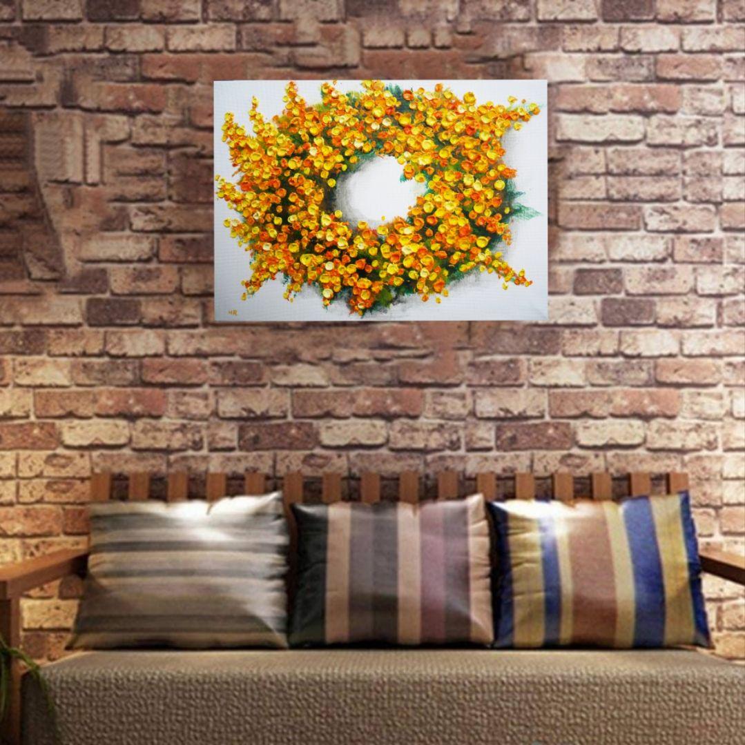 油絵 絵画 【ミモザリース】