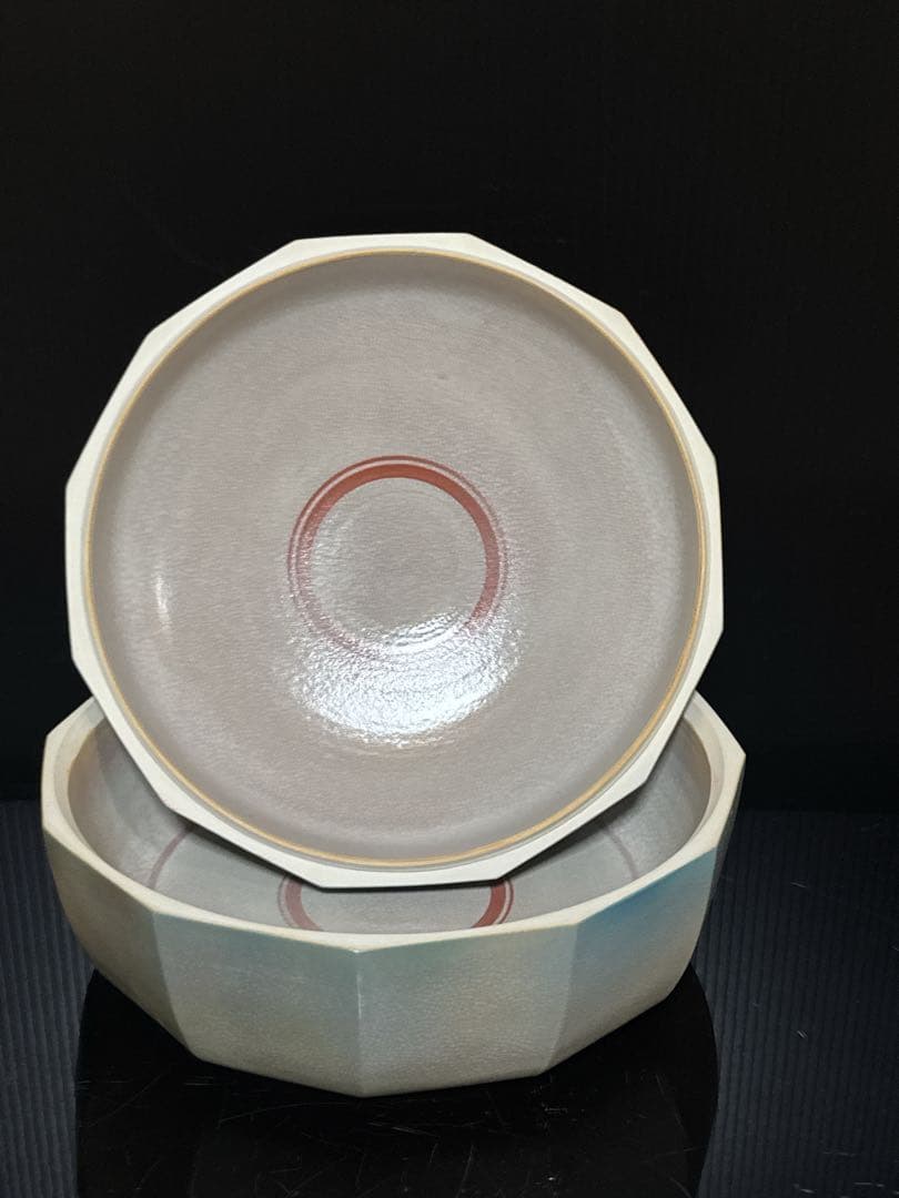 最上品 十二世 坂高麗左衛門 熊峰 萩焼 陶彩景 芒図 食籠 桐共箱付 未使用