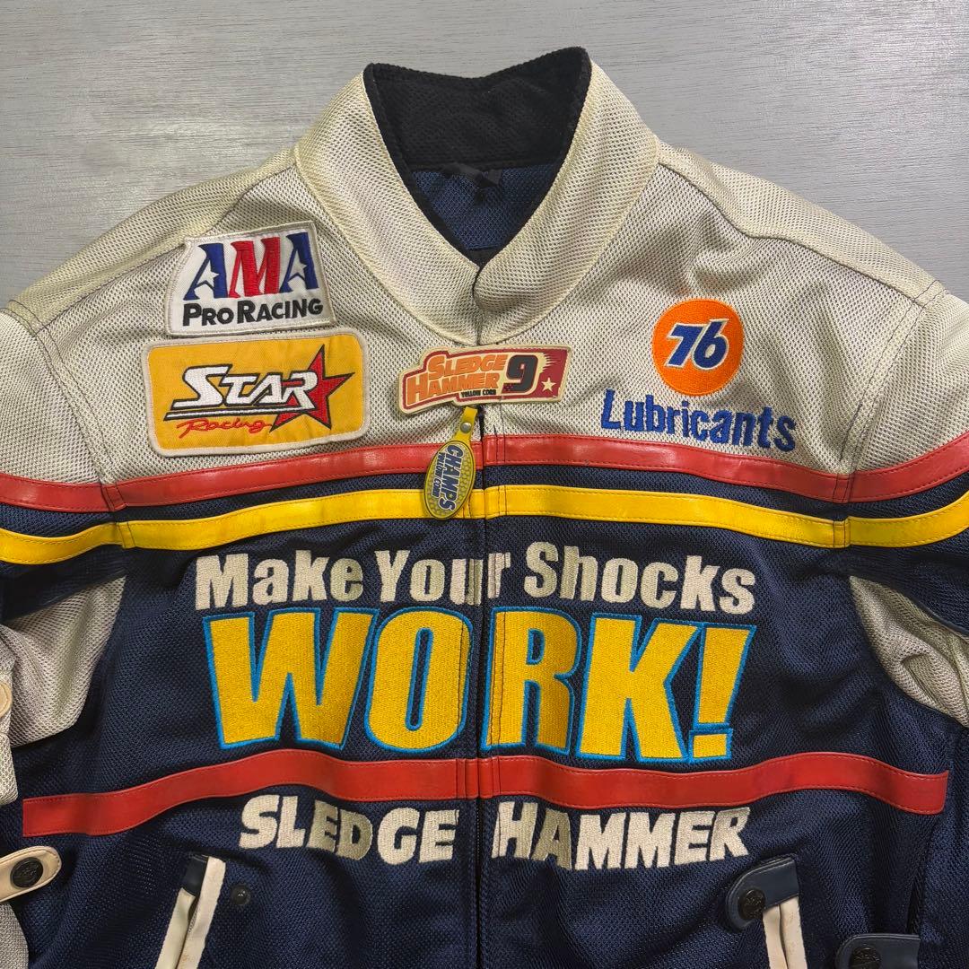 YELLOW CORN ライダースジャケット　メッシュ　スレッジハマー　XL