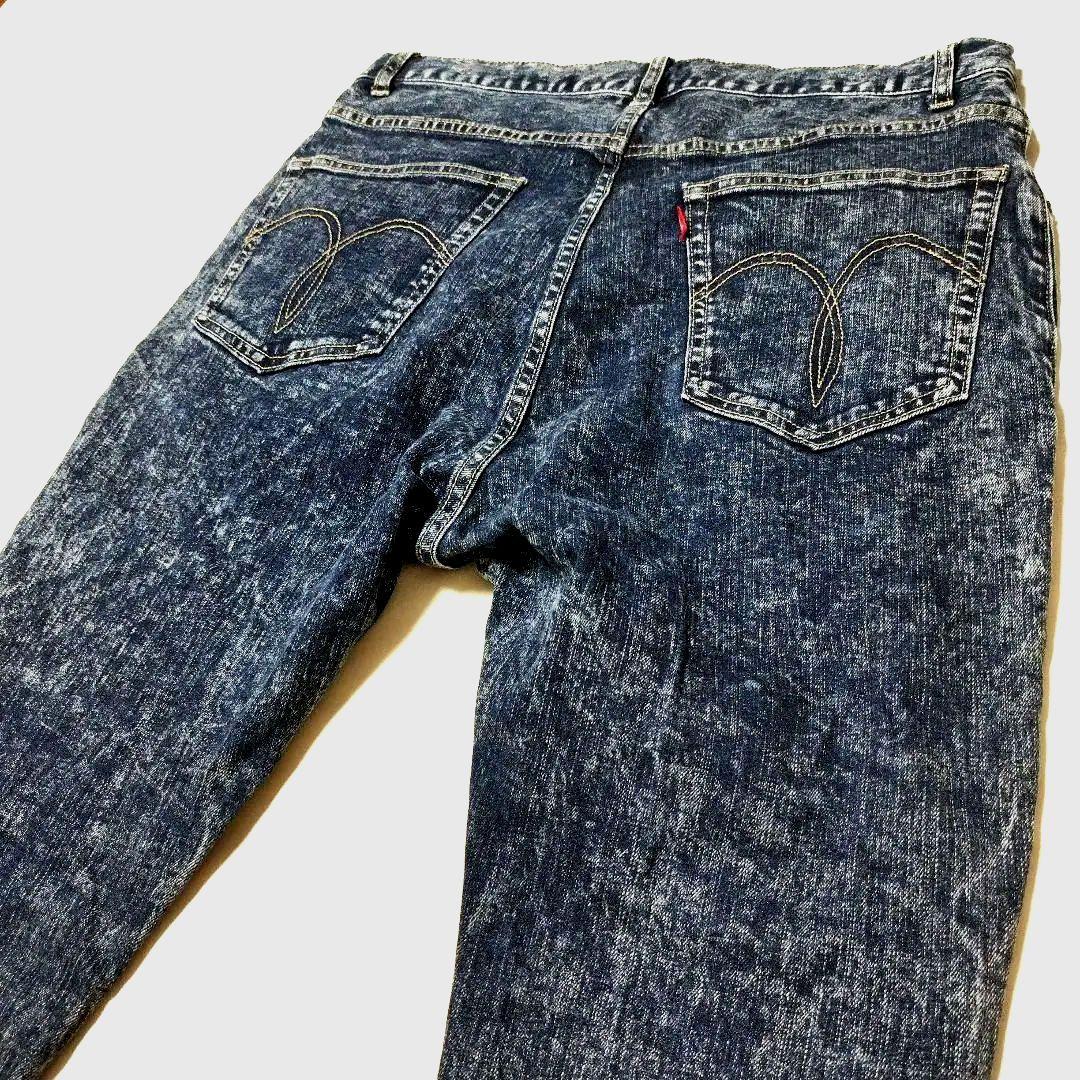 glamb　ラスティデニムイージーパンツ　ケミカルウォッシュ加工　インディゴ　2