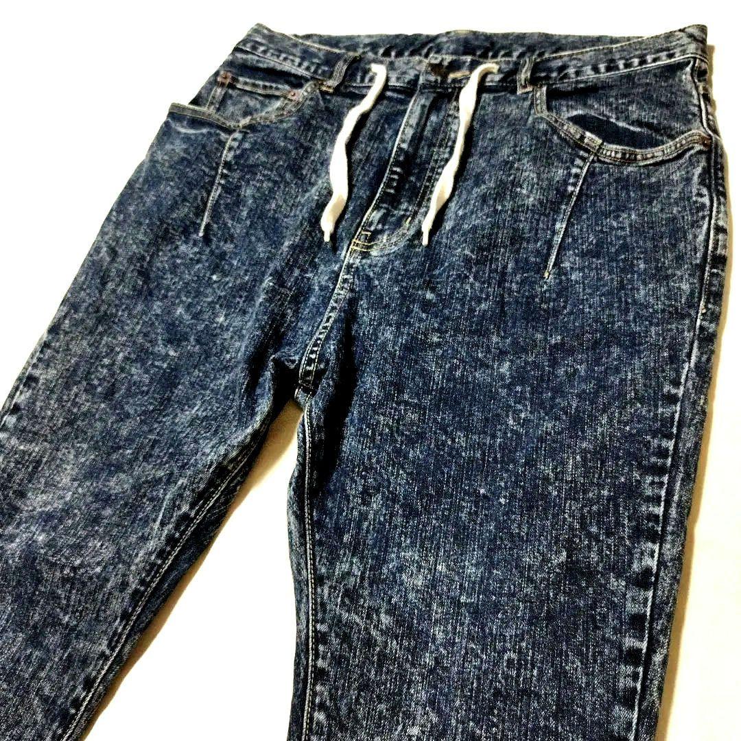glamb　ラスティデニムイージーパンツ　ケミカルウォッシュ加工　インディゴ　2