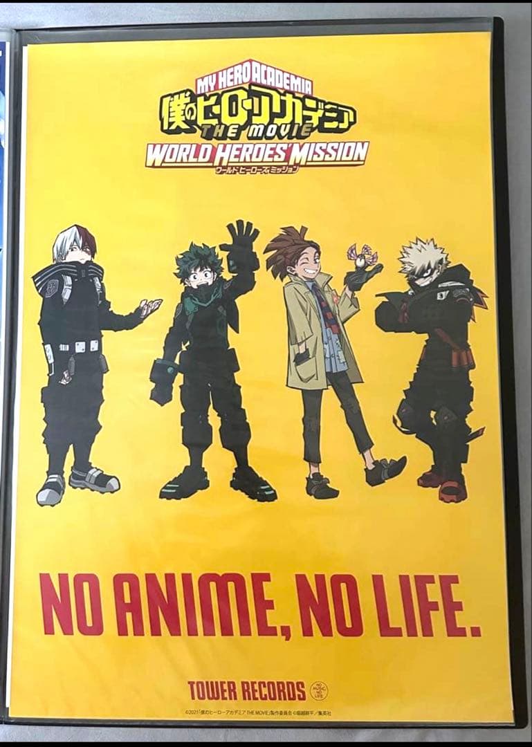 B2ポスター　ヒロアカ　タワレコ　ワールドヒーローズミッション　緑谷　爆豪　轟