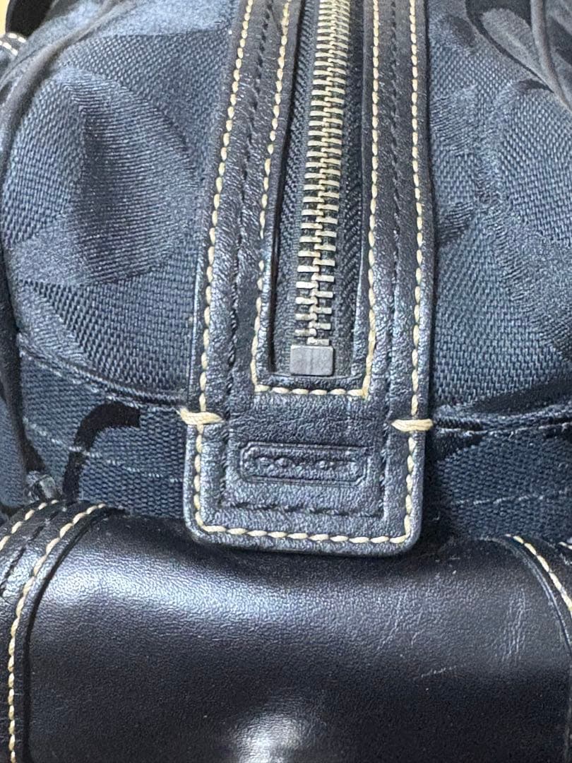 COACH コーチ シグネチャー ミニボストン ハンドバッグ　美品