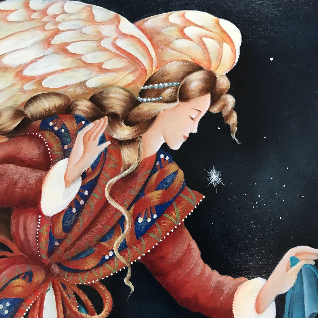 トールペイント作品　壁掛け絵画　アクリル