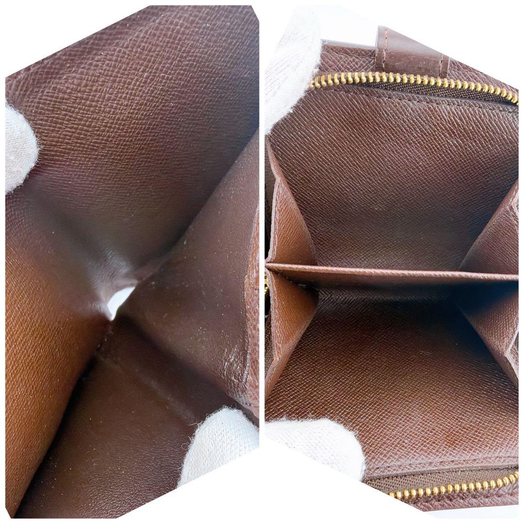 【美品】ルイヴィトン ダミエ コンパクトジップ エベヌ二つ折り財布