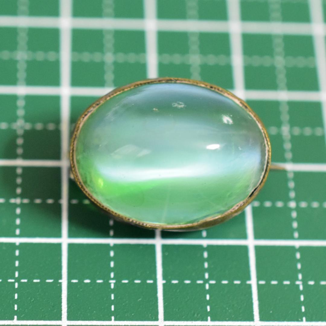 夜間飛行 キャッツアイ古ガラスのレースピン アンティークブローチ　ドール