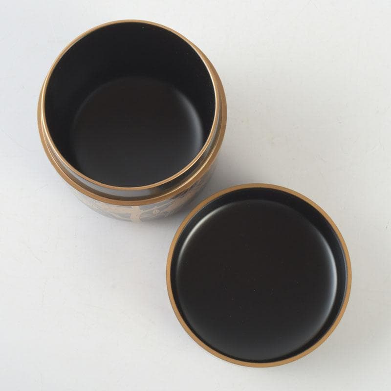 tkfm2002坂下雄峰作　惺斉好写　桐竹蒔絵　大雪吹　共箱　V　9621