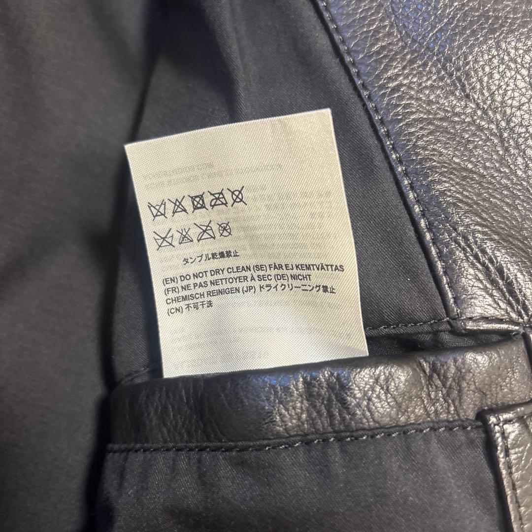 美品⭐️ACNE STUDIOUS カーフレザー　ジャケット　ブラック　リブ　46