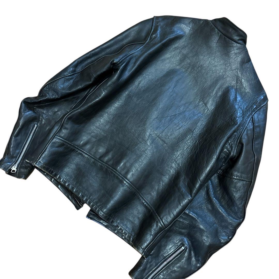 名作 ショット 70s 牛タグ 前期 シングルライダース 逆ハ レザージャケット