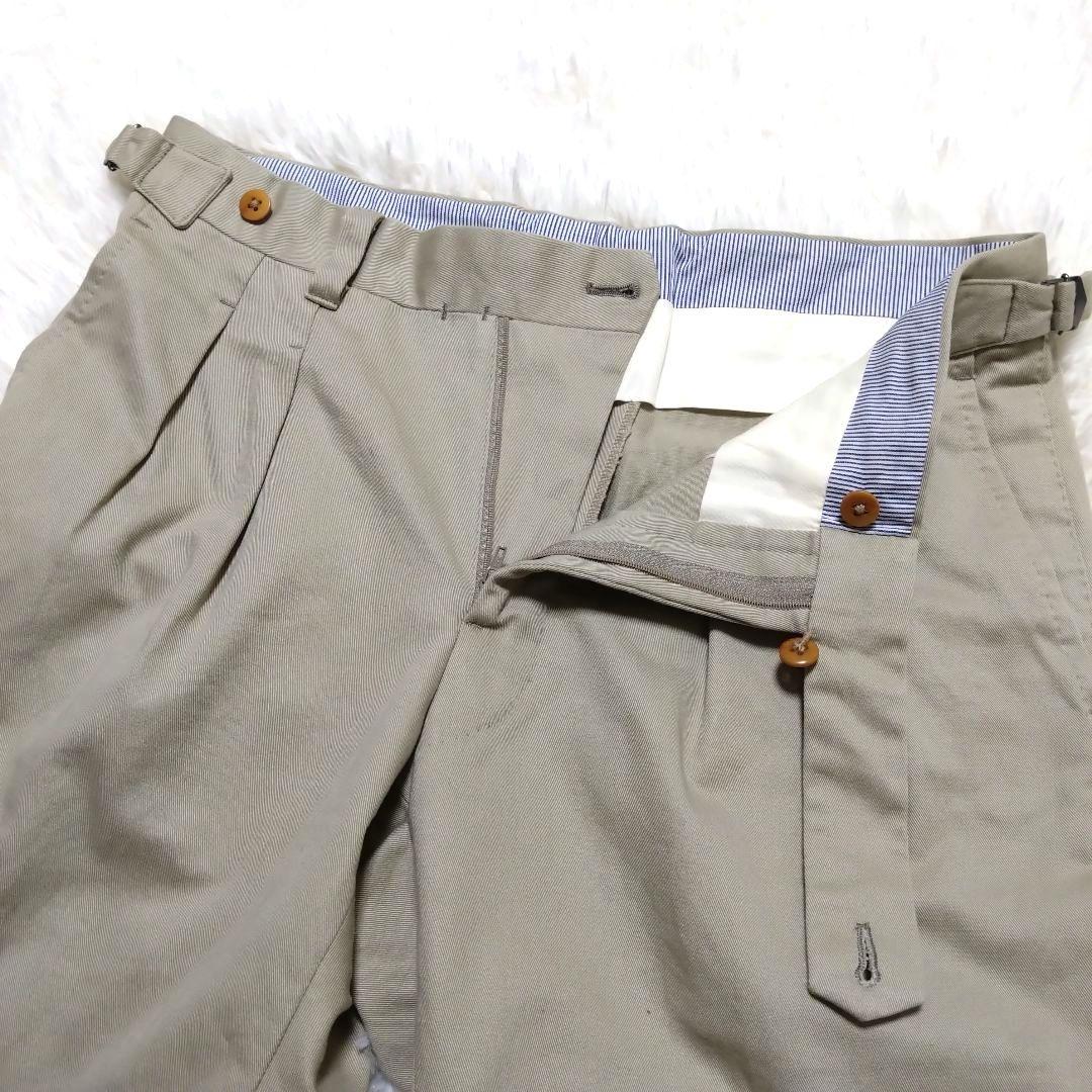 五十嵐トラウザーズ チノパン ドレスパンツ サイドアジャスター ベージュ 48