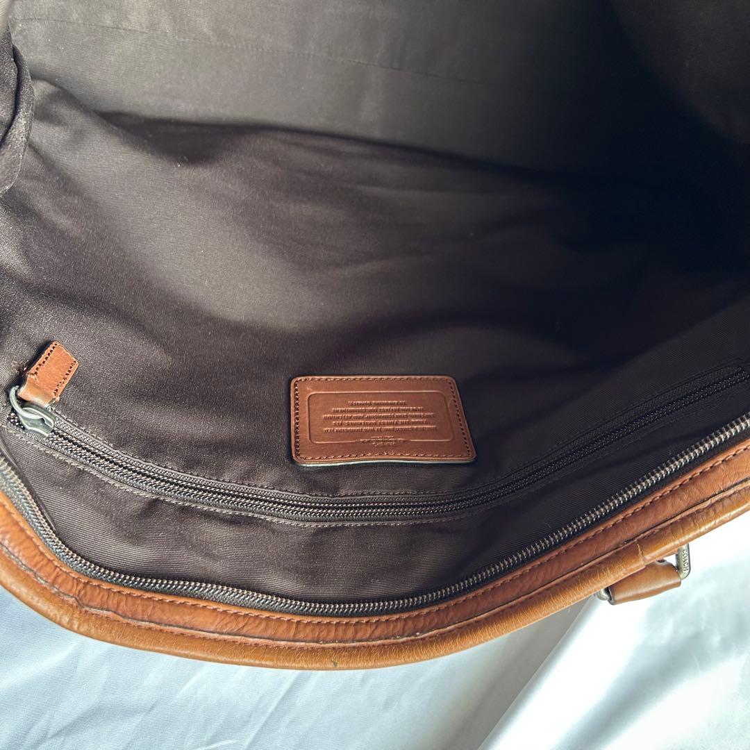 【人気】COACH レザー 2way ビジネスバッグ ショルダー A4 ブラウン