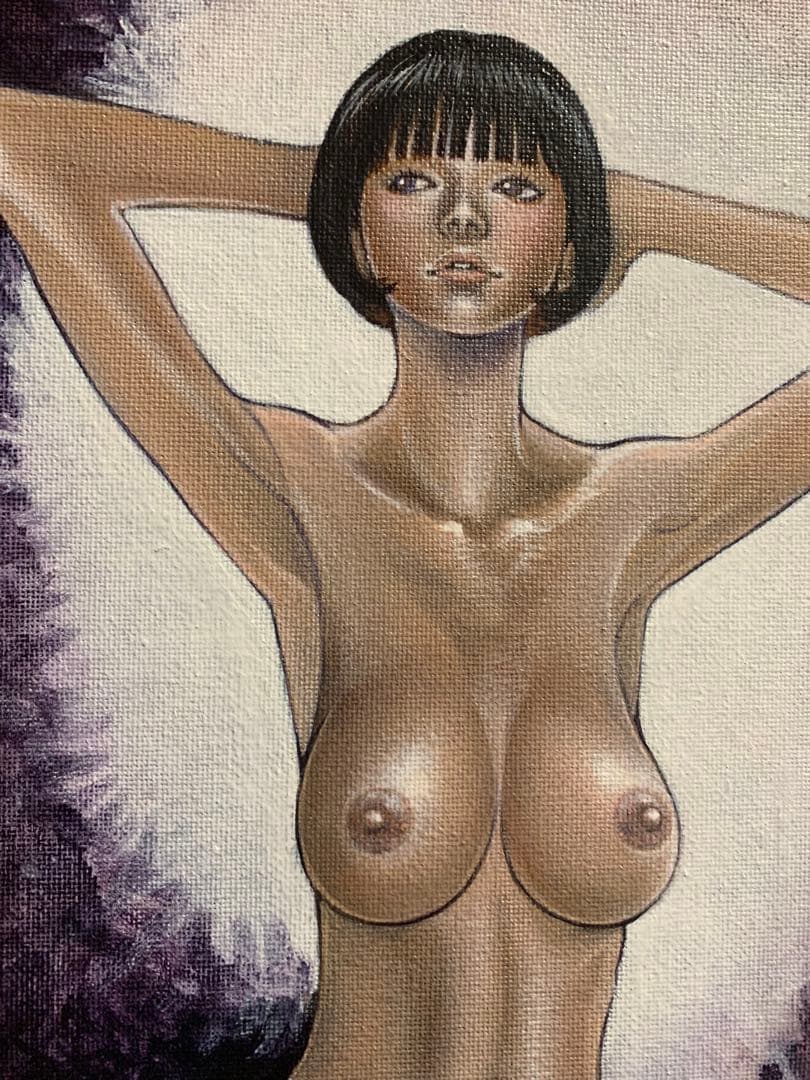 初期作　額装　アクリル画　裸婦　美人画