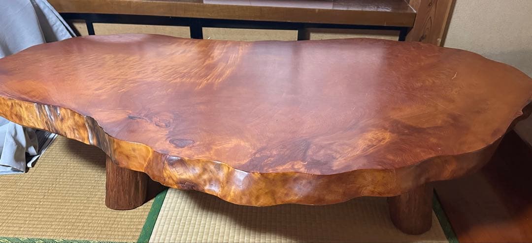 美品！希少⭐︎けやき　欅1枚板　ローテーブル　レトロ　アンティーク　ダイニング