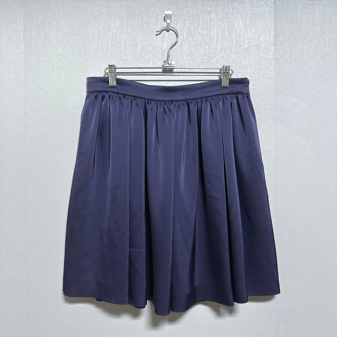 《MIU MIU》 ミュウミュウ (44) 膝丈スカート フレアスカート 紫