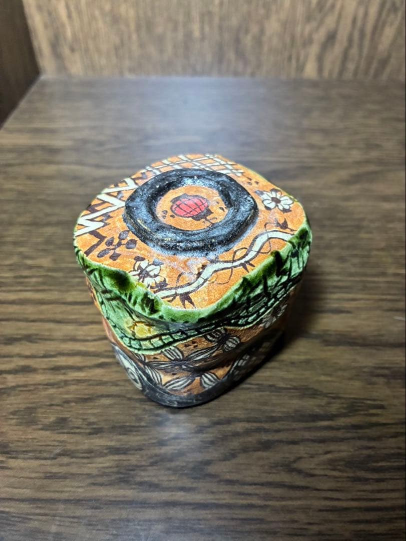 漫画織部 ぐい呑　花魁　深見文紀 共箱