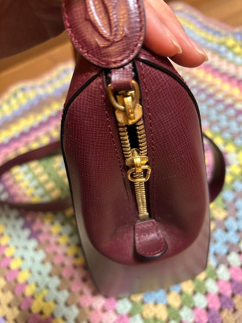 カルティエ Cartier マスト ショルダーバッグ ボルドーレッド