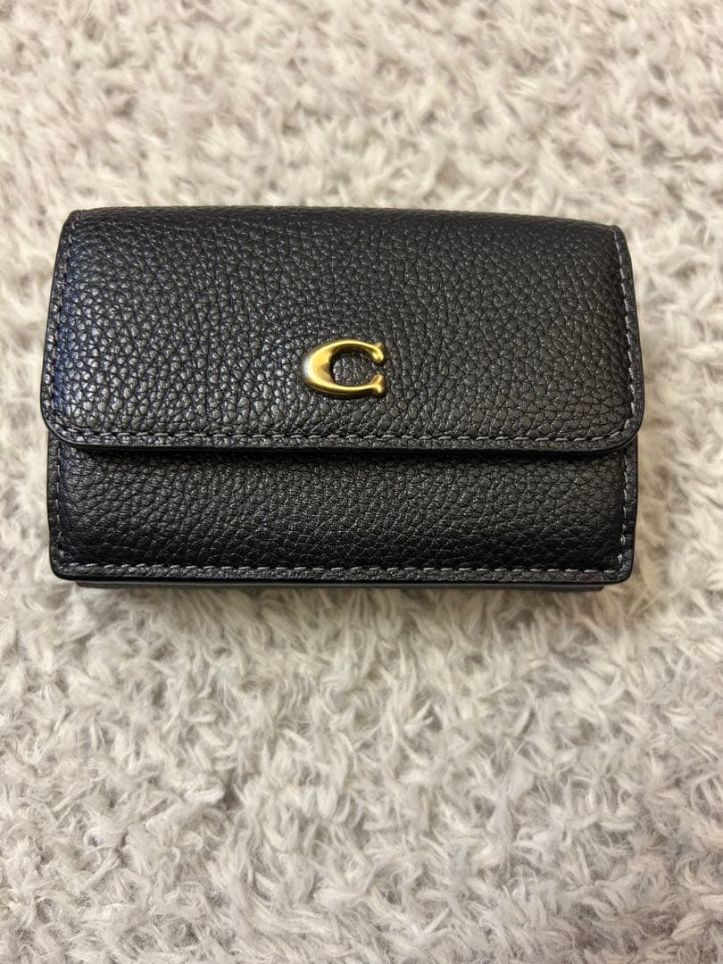 COACH コーチ ミニ トライフォールド 三つ折り財布 レザー BK