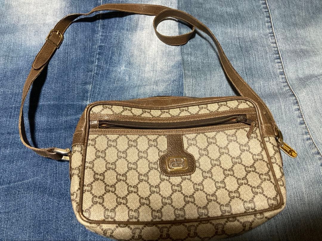 オールドグッチ　GUCCI PLUS オールドグッチプラスGG柄ショルダーバッグ