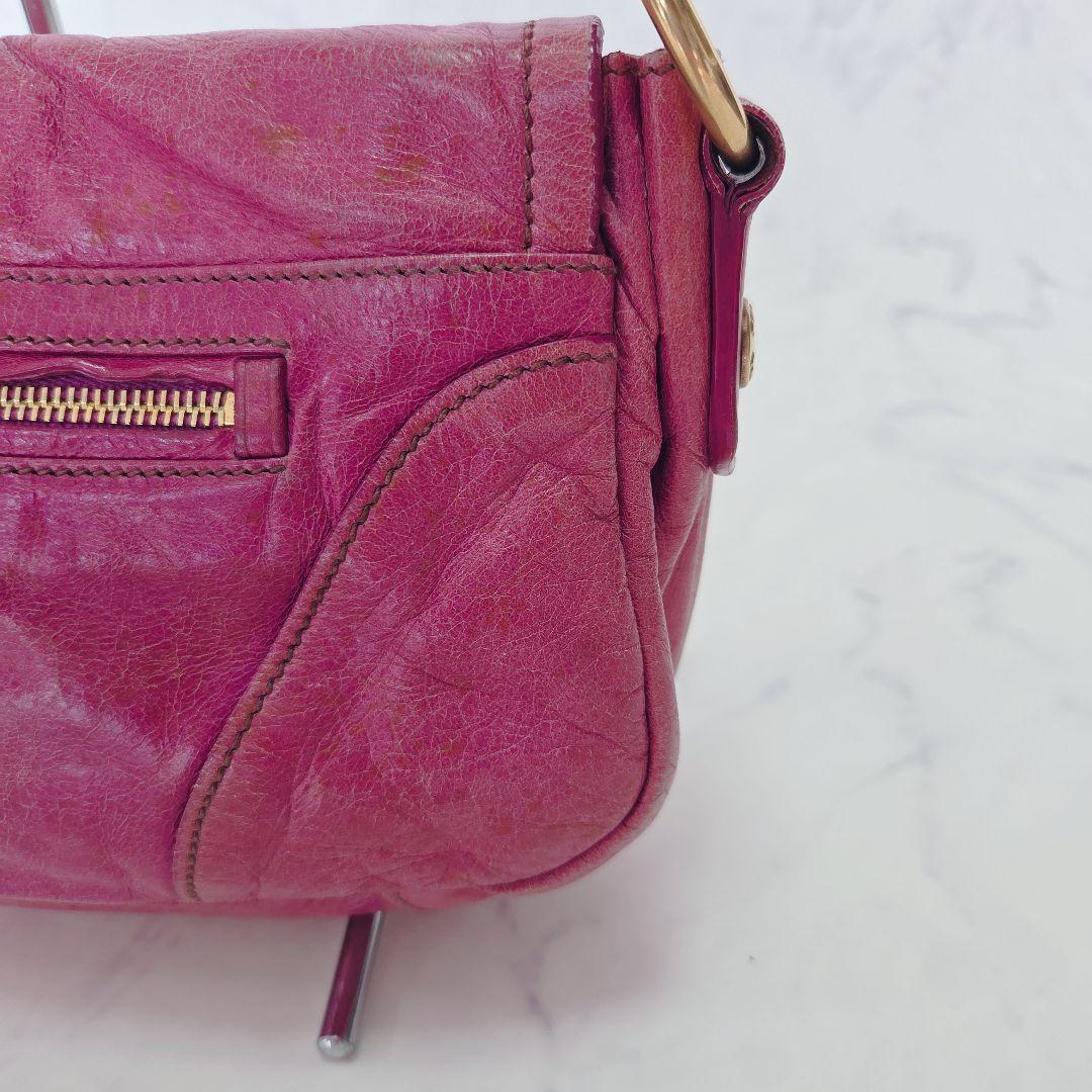 希少✨レア プラダ PRADA ピンク レザー ハンドバッグ チェーンストラップ