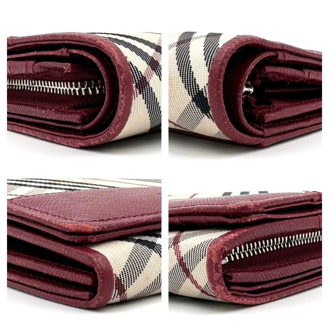 BURBERRY バーバリー 折り財布 ノバチェック ロゴ金具 レザー