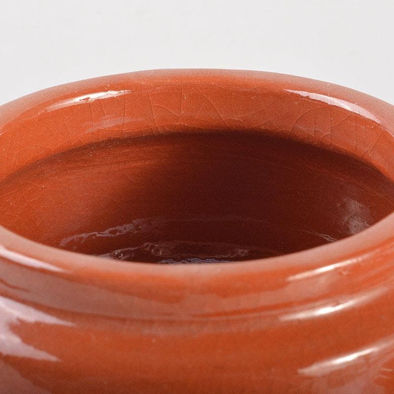 茶道具　京焼　川崎和楽作　赤楽　三足香炉　共布共箱　V　6823