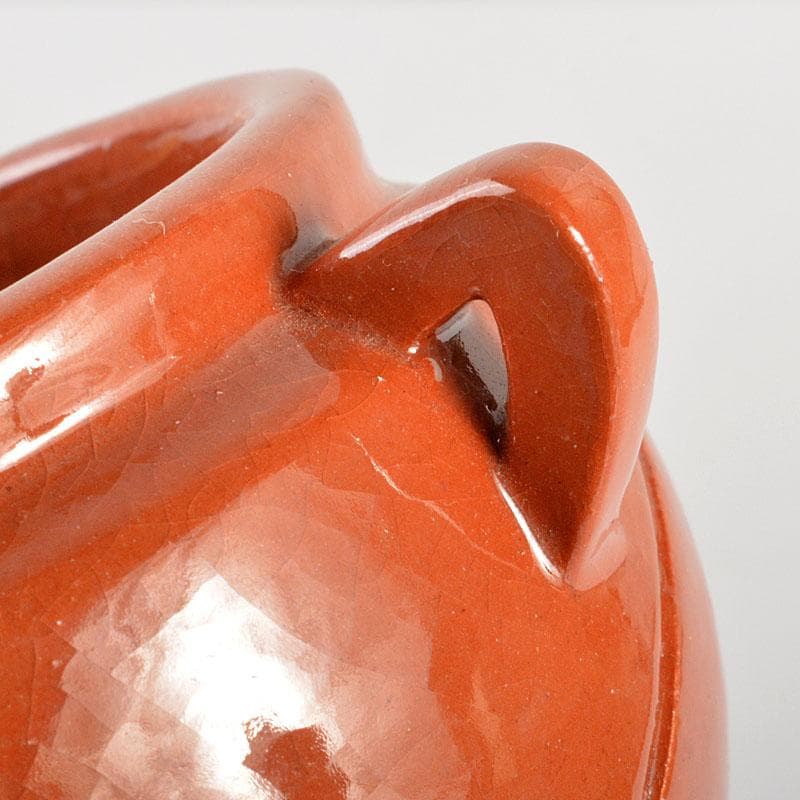 茶道具　京焼　川崎和楽作　赤楽　三足香炉　共布共箱　V　6823