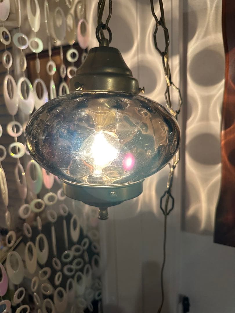 アメリカ製　1950s ヴィンテージ　ブラウンガラス　ランプ　ミッドセンチュリー