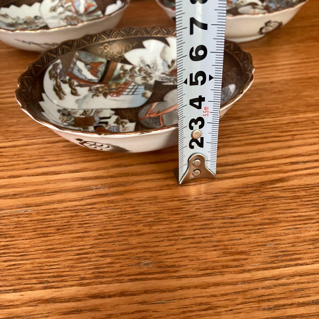 九谷焼　金彩赤絵人物文皿　7枚