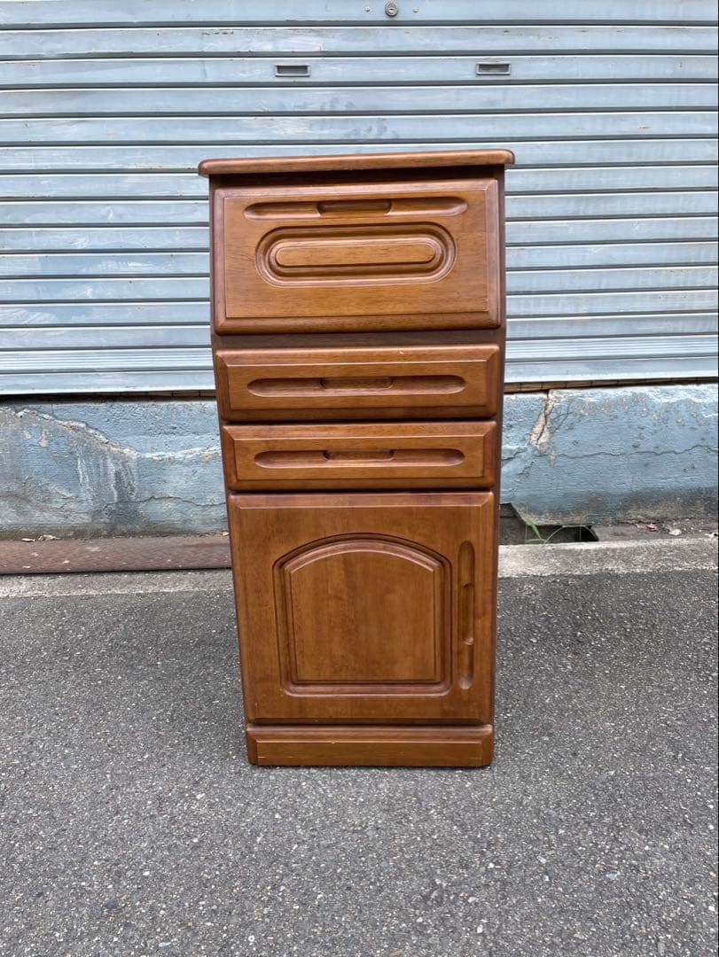 ライティングビューロー　木製電話台 引き出し付き ブラウン