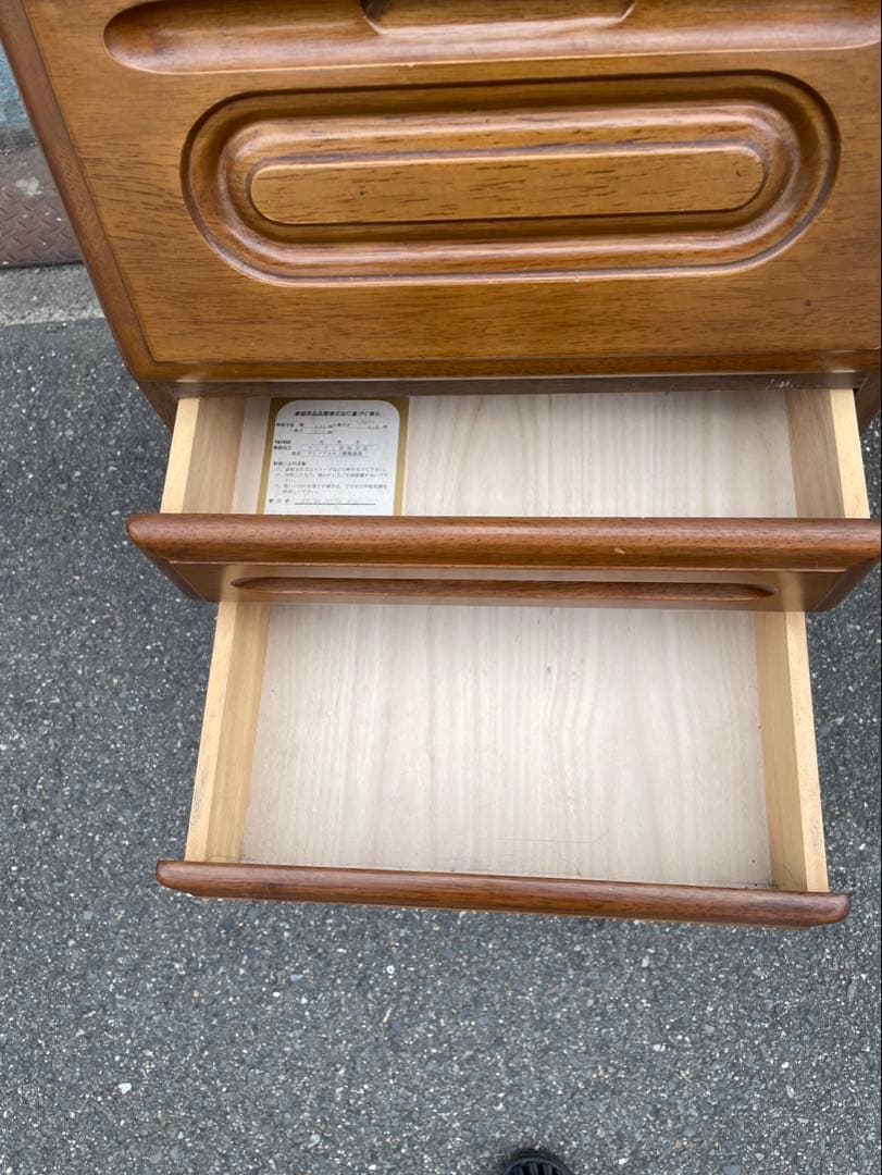 ライティングビューロー　木製電話台 引き出し付き ブラウン